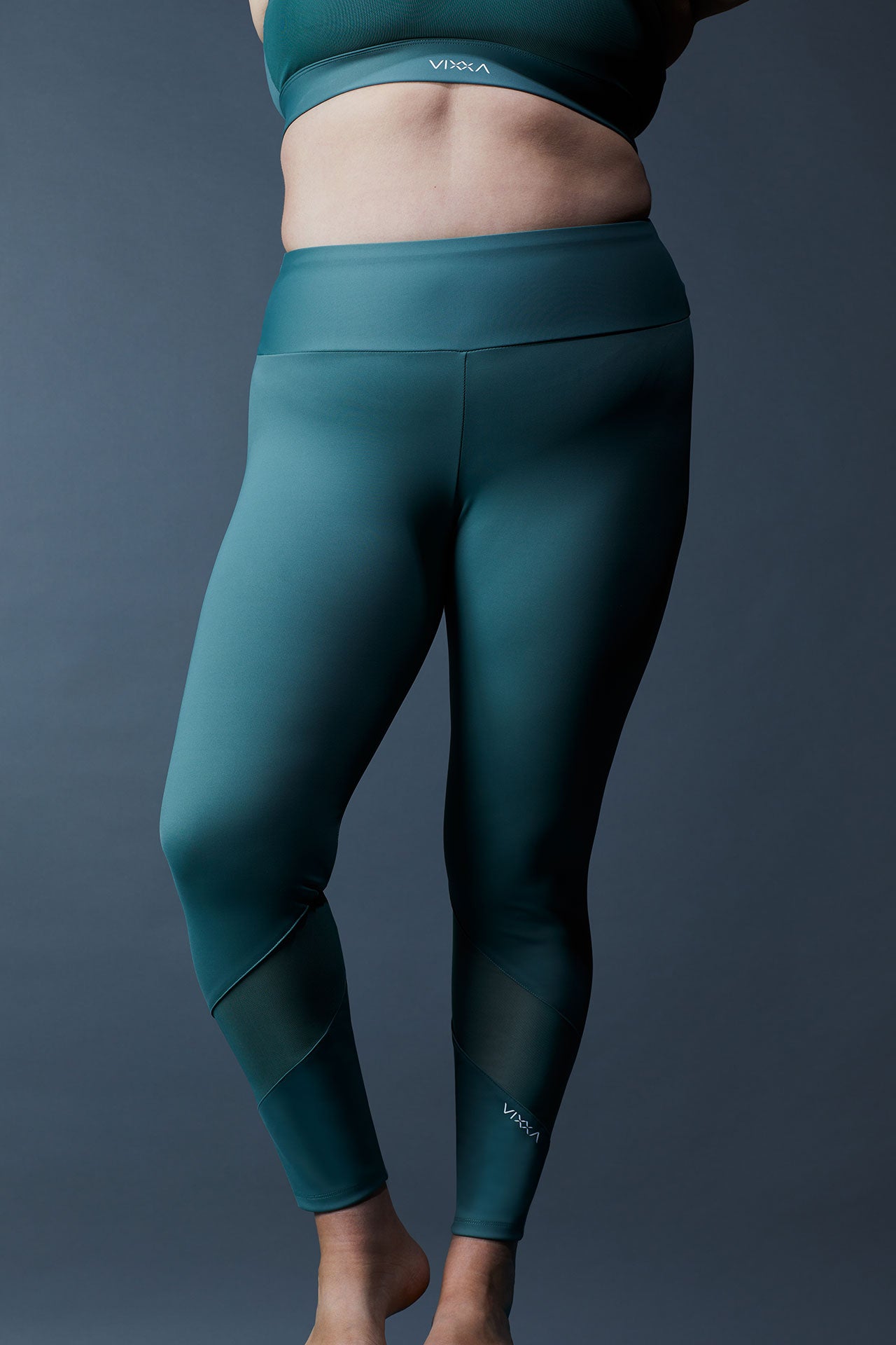 Legging de sport vert VIXXA, coupe seconde peau